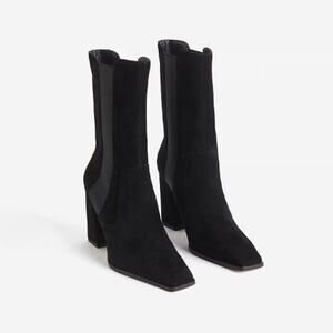 H&M Suede Cuir Velours Ankle Boots - Size 38